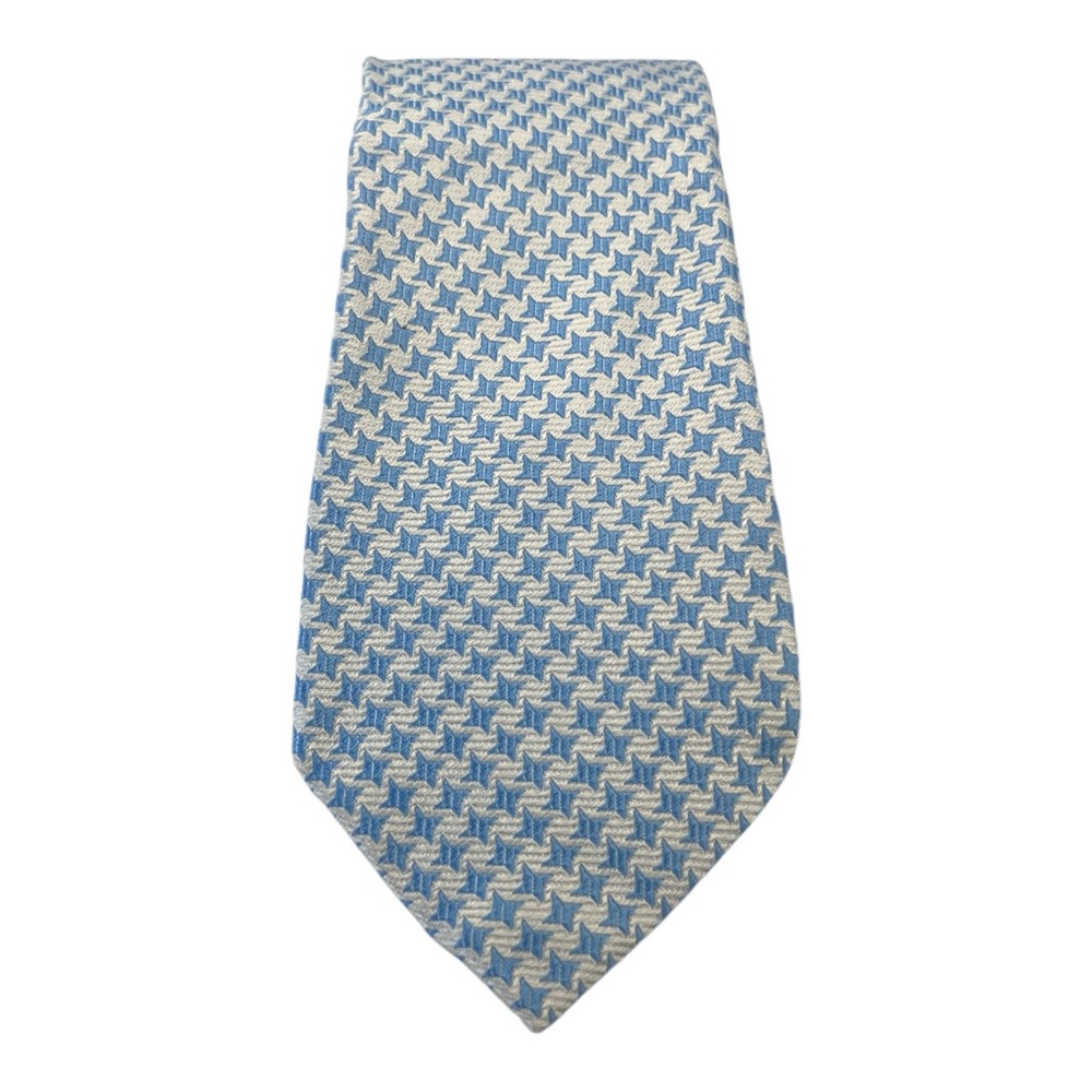 Jos A. Bank Men’s Tie Rack Blue/ Geometric Width: 3.5" Lenght: 57" 100% Silk‎